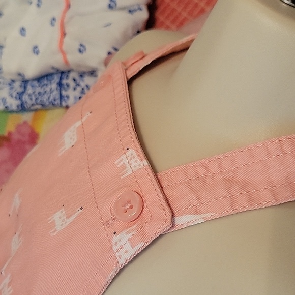Cotton Just One You Carters pink white giraffe jumper dress adjustable straps - Picture 9 of 11